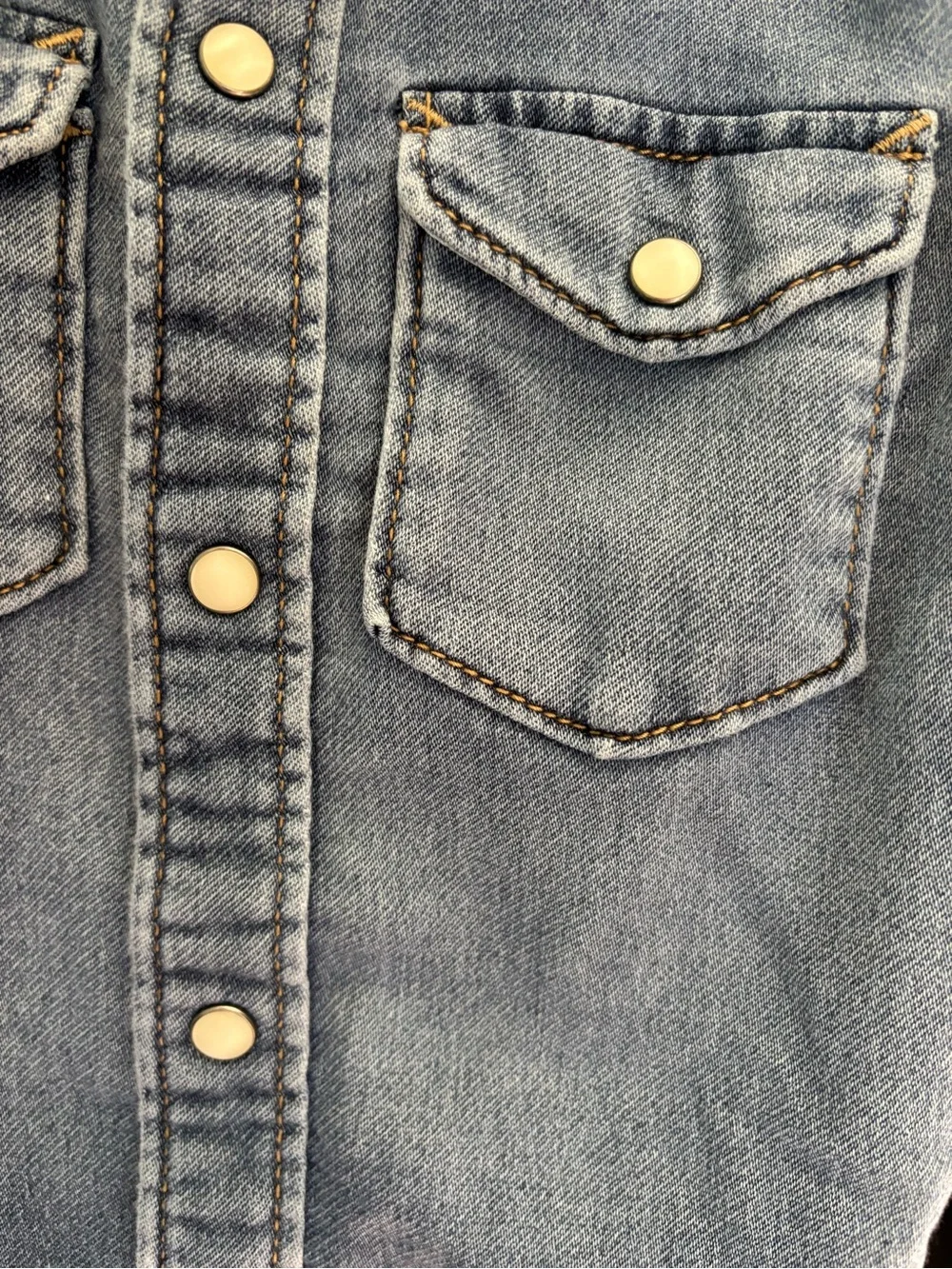 GAP Light Blue Denim Shirt with Pearl Snaps